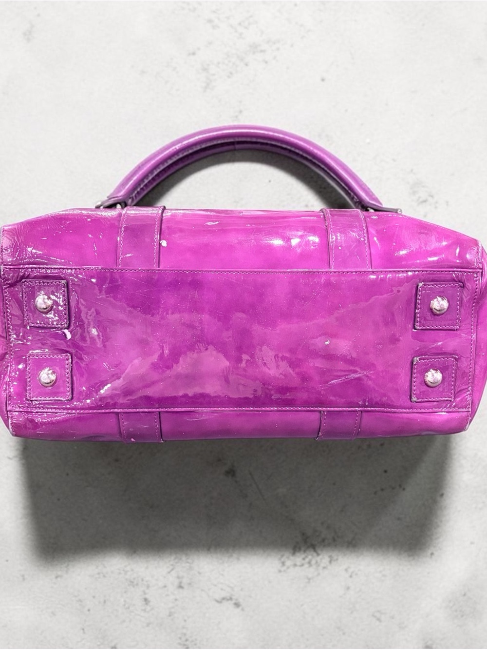 Mulberry Vintage Purple Patent Leather Bayswater Satchel Large - Picture 4 of 12